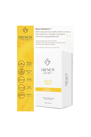 French Secret Arbutin Leke Karşıtı Cilt Tonu Eşitleyici Aydınlatıcı Bakım Serum 30 ML