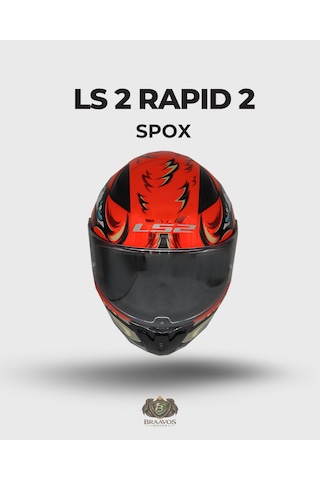 Ls 2 Spox Kırmızı - Gri Kapalı Kask Gri - Kırmızı