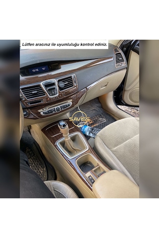 Renault Laguna 3 Özel Kalıp Koyu Meşe Full Set Torpido Maun Kaplama,Konsol Kaplama (Koyu Meşe)