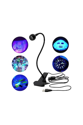 Powermaster Usb Esnek Masa Lambası Ultra Viole Işık Uv Mavi Işık Para Kontrol