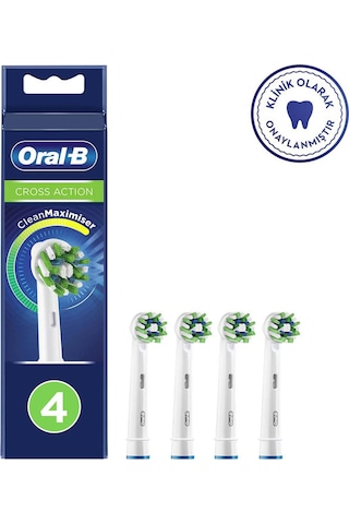 Oral-B Cross Action Clean&Maximiser Şarjlı Diş Fırçası Yedek Başlığı 4'lü