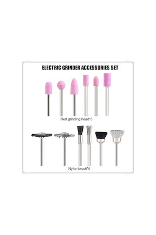 Yifomall 12 Adet 3mm Uç Çaplı Elektrikli Freze Aksesuar Seti - Taşlama, Kesme Ve Parlatma İçin Zımpara Ve Fırça Uçları