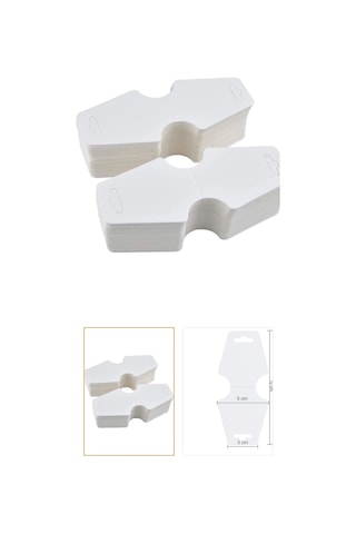 100 Adet Beyaz Takı Kartı 12.2 5x3 Cm Küpe Kolye Bileklik Sunum Kartı Bristol Takı Sergi Kartı