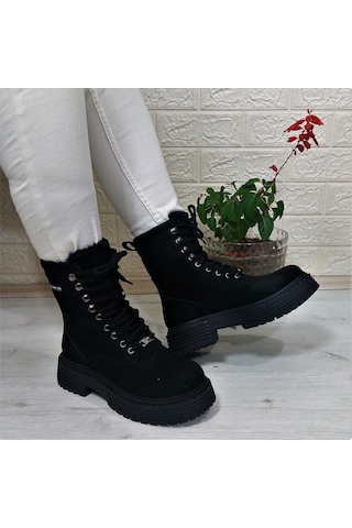 Pierre Cardin 52418 Siyah Süet İçi Kürklü Kaymaz Bayan Bot 001