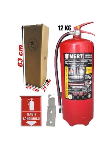 Yangın Söndürme Tüpü Söndürücü Köpüklü 12 KG + Askı Aparatı N11.18