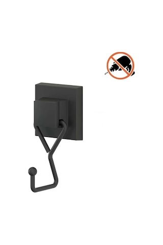 Tekno Tel Ef-237 Siyah Tekli Askı Bornozluk Yapışkanlı/vidalı Deliksiz Metal Banyo Askılığı Mat Siyah