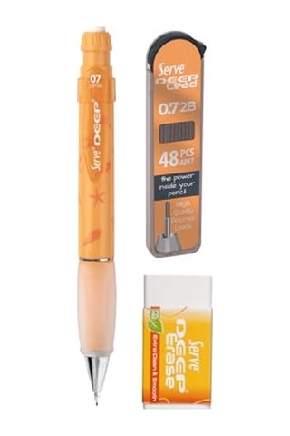 Doğa Desenli Deep Kalem, Deep Silgi Ve Deep Min, 0.7 Mm, Hardal Sarısı Genel