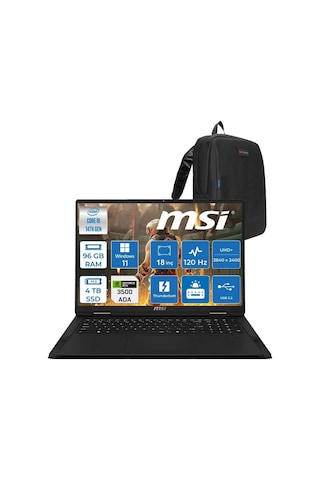 MSI Creatorpro X18 HX A14VKSG-481TR481TRP14 i9-14900HX 96 GB 4 TB SSD RTX3500Ada 18" W11P Dizüstü Bilgisayar