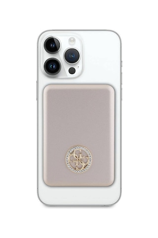 Guess Lisanslı Magsafe Şarj Özellikli Taşlı 4g Logolu Powerbank 3000mah 5w Gold