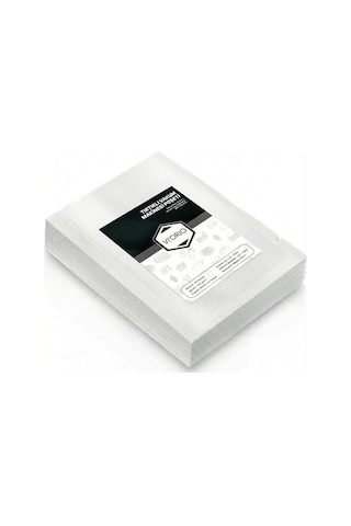 50 Adet Tırtıklı Vakum Makinesi Poşeti Torbası Seçenekli 15x20cm