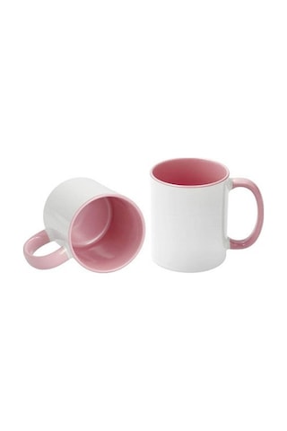 Sublimasyon Porselen Sapı Ve İçi Pembe Kupa - Kutulu