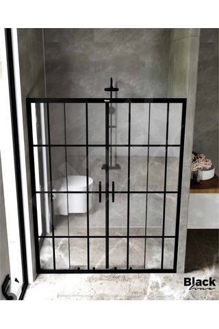 Blackline Luxuryline Siyah 5Mm İki Duvar Çıtalı Arası Duşakabin H:190 Siyah