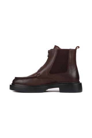 Shoetyle - Kahverengi Deri Fermuarlı Erkek Bot 250-085-1076 Kahverengi