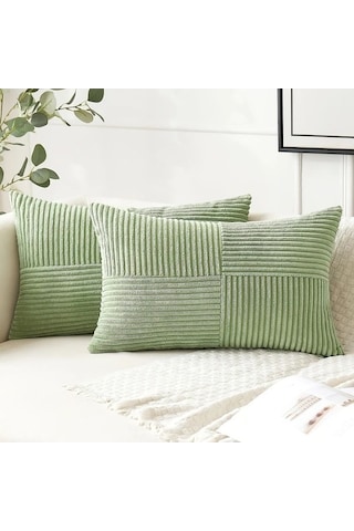 Trendooze Sunshine022 2 Adet Kadife Yastık 40x60 Cm Bej Renk Yatak Odası Oturma Odası Bej