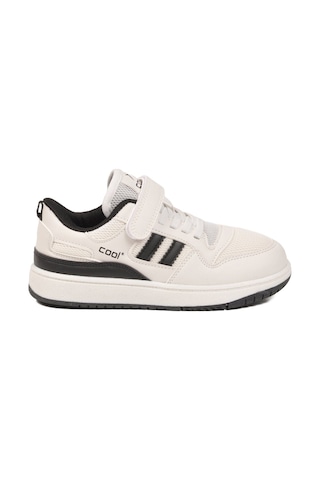 Cool Beyaz Siyah Fileli Hafif Cırtlı Unisex Çocuk Spor Ayakkabı Stella F Beyaz-siyah