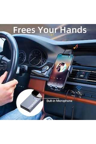 Usb Wireless Bluetooth Araç Kiti Hifi Stereo Ses Alıcısı Aux 3.5m