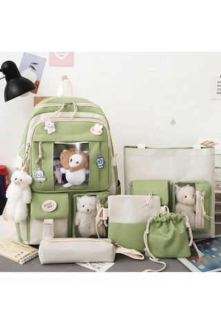 5 Parçalı Büyük Kapasiteli Öğrenci Okul Çantası