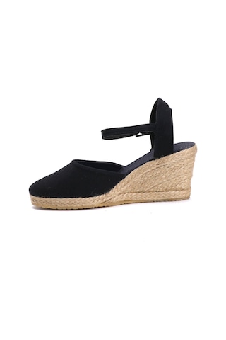 Star Tombis Gerçek Elişi Siyah Kadın Dolgu Topuk Espadril Handmade Siyah