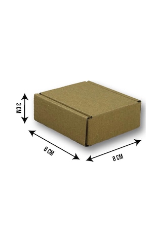 8x8x3cm Kilitli Dayanıklı E-ticaret Karton Kargo Kutusu 50 Adet