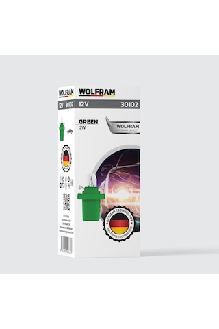 Wolfram 12 Volt 2 Watt Yeşil Duylu Gösterge Ve Panel Ampulü B8,5d Duy Tipi - 10 Adet