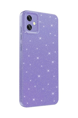 Galaxy A05 Kılıf Kamera Korumalı Simli Lüks Zore Koton Kapak Mor