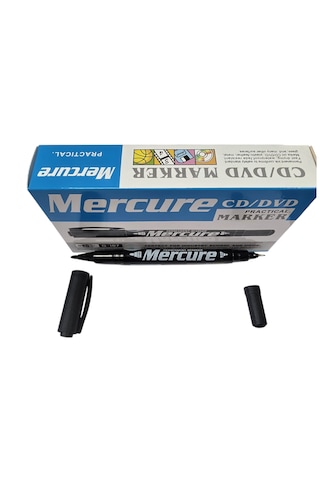 Mercure 1.00mm-0,5mm Çift Uçlu Cd/dvd Kalem 12 Adet Siyah