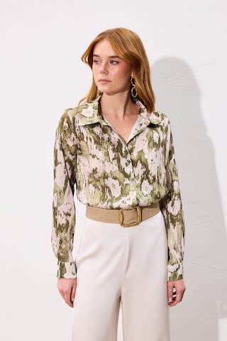 Sateen Desenli Düz Kesim Gömlek - Haki-136803 haki