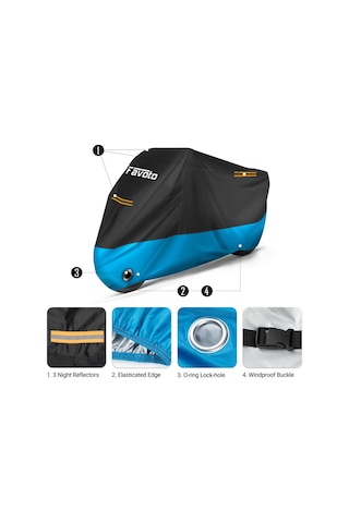 Ultimate Koruma 210d Su Geçirmez Motosiklet Kılıfı Xxl Uv Ve Çizilmeye Karşı Dayanıklı, 245x125x105
