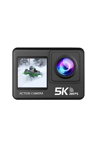 İdragon At-s81tr 5k Aksiyon Kamera 4k 60fps Wifi Çift Ekran 48mp Eıs Stabilizasyon Su Geçirmez Spor Kamera Siyah