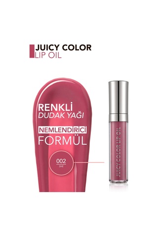 Flormar Juicy Color Yarı Transparan & Parlak Bitişli Nemlendirici Dudak Yağı 02 She