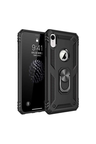 Apple Uyumlu iPhone XR 6.1 Kilif Zore Vega Kapak-Siyah 532138763