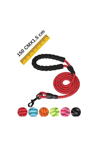 Mucit Home Köpek Gezdirme Tasma Kayışı 40 Kg'a Kadar Köpekler Için Tasma Halatı Gezdirme Ipi 150 Cm Çok Renkli