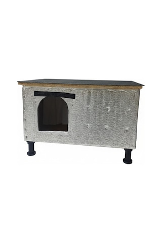 Kedi Evi Yuvası Isı Yalıtımlı Su Geçirmez Şıngıl Kaplamalı 60x36x30 Cm