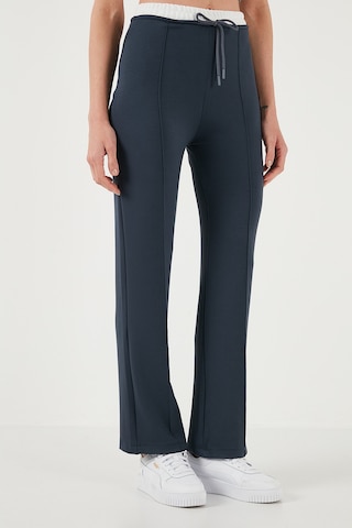 Lela Streç Slim Fit Yüksek Bel Geniş Paça Çimalı Bayan Eşofman Altı 5866078 Füme