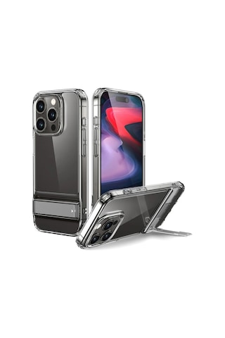 Apple Uyumlu iPhone Esr 15 Pro Max Kılıf Standlı Silikon Şeffaf