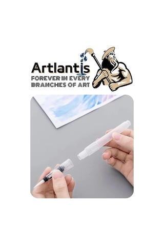Artlantis Su Hazneli Kalem Fırça 3 Lü 1 Paket Suluboya Kaligrafi Hat Fırçası Sulu Boya Su Hazneli Kalem Doldurulab Genel