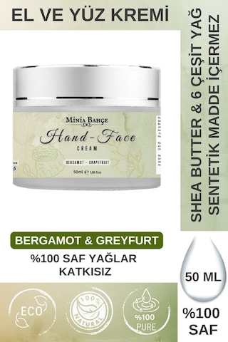 Minia Bahçe Bergamot & Greyfurt Besleyici El ve Yüz Kremi 50 ML