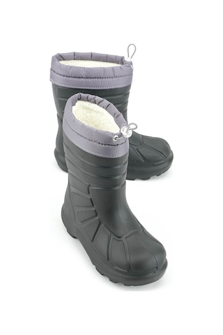 Gezer Erkek Çocuk Kışlık Eva Boğazdan Lastikli Sessiz Taban Kar Bot Çizme Siyah