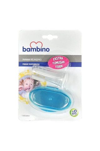 Bambino T087 Parmak Diş Kaşıyıcı - Mavi