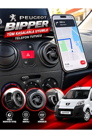 Peugeot Bipper Araç Içi Premium Telefon Tutucu - Araba Telefon Tutacağı Havalandırma Için