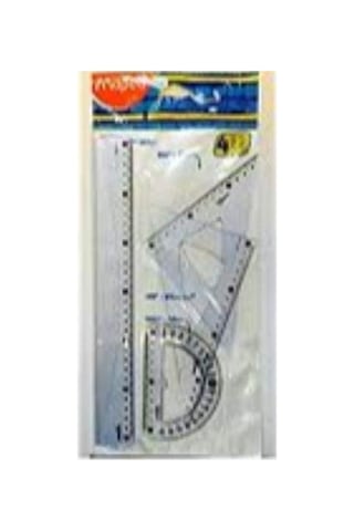 Maped 4 Adet 30 Cm Geometrik Seti. Mavi Renkli 242830 Cetvel, Açı Ölçer, Kare Seti Diğer