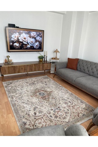 Andromeda Halı Valencia Serisi 0b64hy Salon Oturma Yatak Odası Halısı Gri