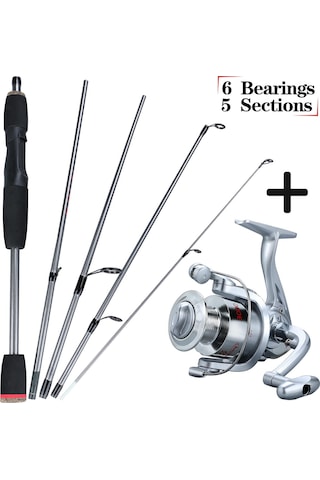 Olta Ve Makara Seti Deniz Sazan Balıkçılığı Seti İçin İplik Balıkçılık Makarası İle Karbon Fiber Çubuk Rod1.7m&2000
