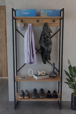 Echo Vestiyer Askılık Portmanto Ayakkabılık Çok Amaçlı Vestiyer Çam