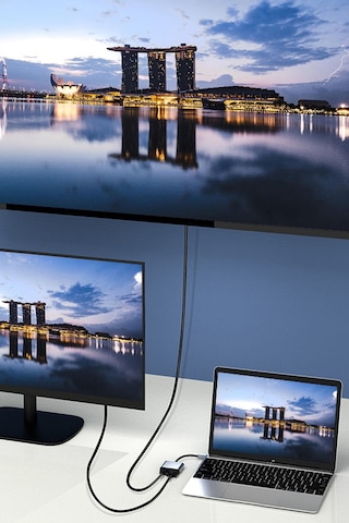 Thentech 4k Hdmı 1080p Vga Görüntü Çoklayıcı Adaptör Type-c Dönüştürücü Tablet Uyumlu Görüntü Aktarıcı