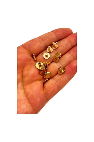 Çanta Aksesuar Vidalı Trok Rivet Light Gold Renk 4 Adet
