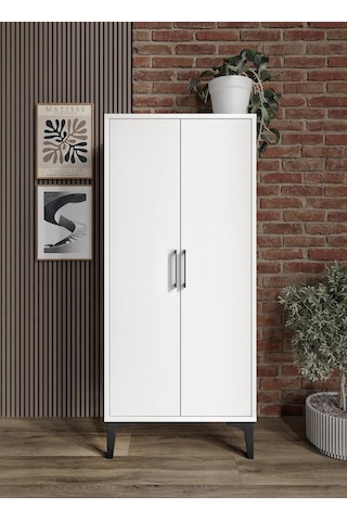 Viyana 2 Kapaklı Kiler Dolabı Çok Amaçlı Tamamı Mdf Beyaz