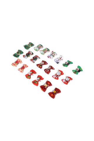 Noel Köpek Saç Fiyongu Sevimli Çok Renkli Bakım Evcil Hayvan Saç Topuzu Lastik Bantlı Yavru Kedi İçin 20 Adet Çok Renkli