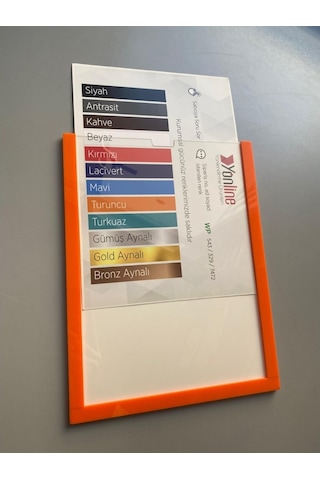 10 Adet A4 Turuncu Belge Sertifika Çerçevesi Kendinden Yapışkanlı Kolay Değiştirilebilir Föylük