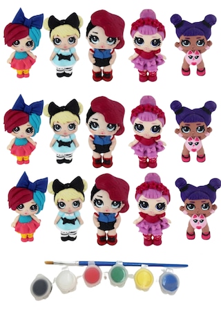 Eğitici Etkinlik 5'li Set 2 Boyutlu 8 Cm 5 Adet Stone Painting Lola Bebek